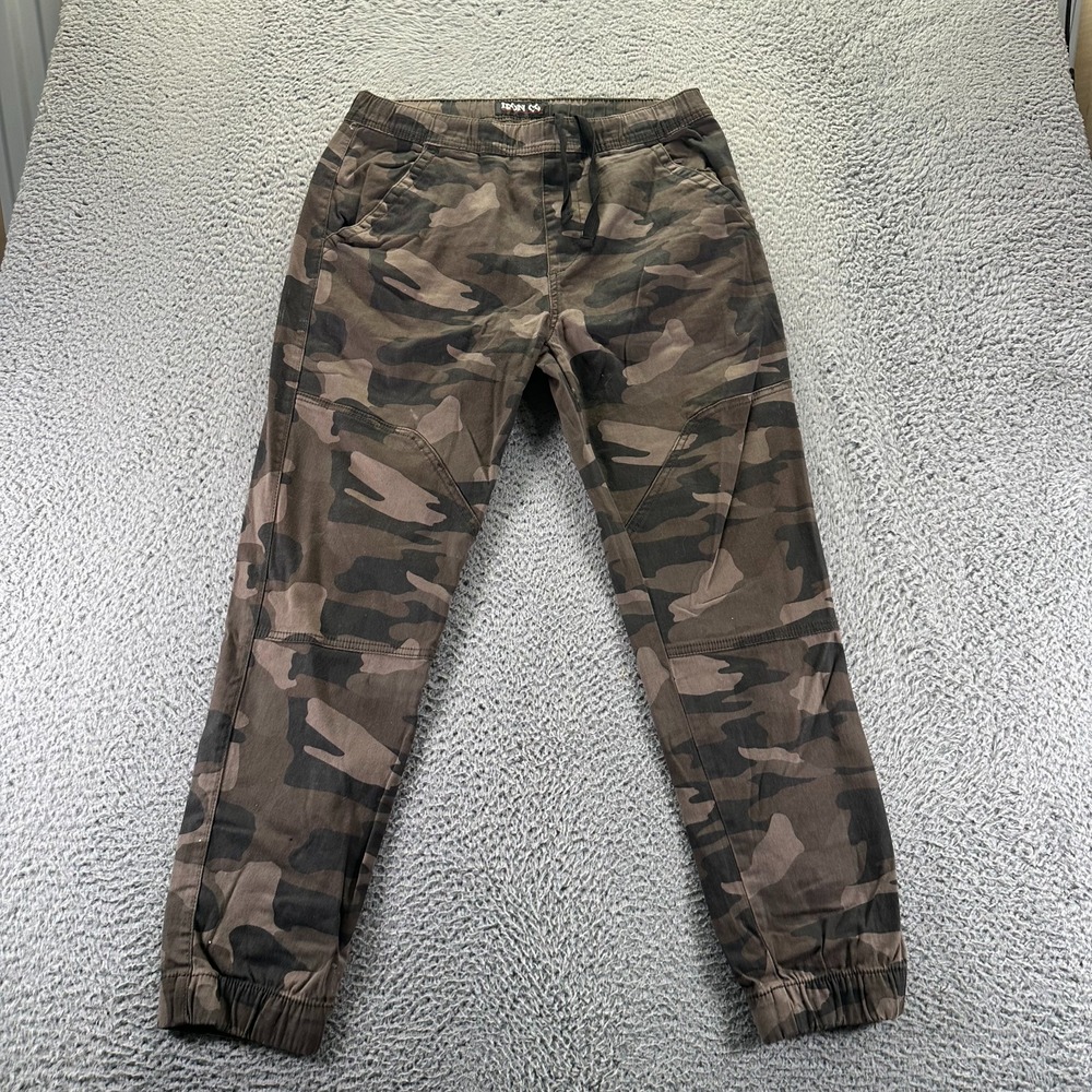 Iron Co Pant Men M Brown Camouflage Cotton Jogger Tapered Basketball Performance